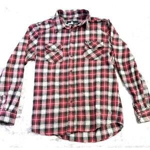 Molokai Red Black Plaid Flannel Shirt Men's Size M